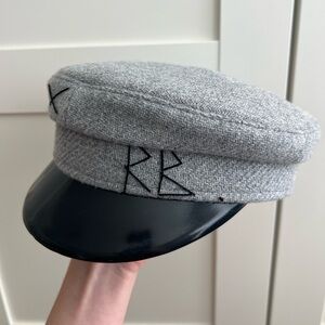 Ruslan Baginskiy Grey Wool Baker Boy Cap Size S
